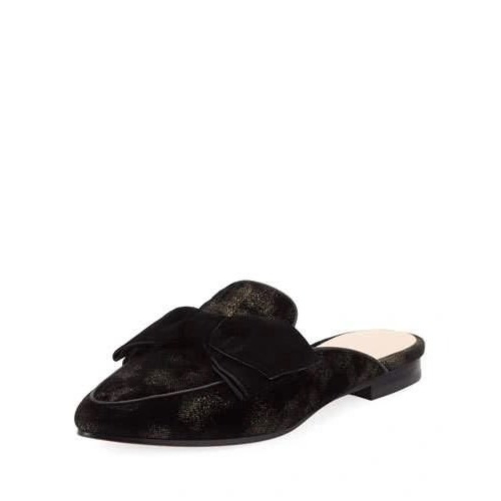 Kate Spade Women's Carnegie Metallic Jacquard Bow Loafer Mules - Size 7.5M‎